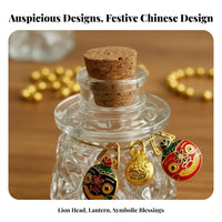 Gold Bean Storage Bottle Miniature Size Mini Hope Bottle with Cork Embossed Glass Wishing Jar Multifunctional for DIY Crafters