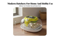 Forced Air Circulation Incubator with Humidity Control Built-in LED Candler Automatic Egg Incubator Easy to Clean Egg Hatching Machine Single-Press Operation for Hobbyists, Beginners, Kids, Science Projects, Classroom