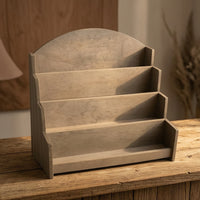 Stepped Display Rack Wooden Postcard Display Rack Easy to Assemble Card Holder with Tiers for Retail Counters