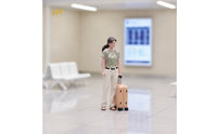 Journeyer Figurine Highly Detailed Miniature with Suitcase Realistic for Diorama, Desktop Decor