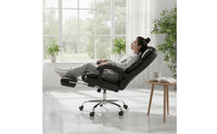 Reclining Office Chair High-Back Executive Chair with Footrest Ergonomic for Professionals, Esports Participants, Study Room