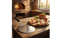 Stainless Steel Pizza Black Handle Pizza Brushed Finish
