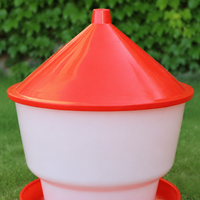 2 Pack Chicken Feeder, Thickened Rainproof Feed Bucket for Poultry, Hanging & Floor-Standing Chick Feeder