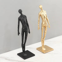 Abstract Human Figure Textured Finish Minimalist Human Figurine Fine Workmanship Abstract Figure Statue for Living Room, Desktop, Bookshelf