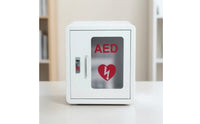 Stainless Steel AED Cabinet with Window Secure Wall-Mounted AED Box Heavy-Duty Defibrillator Storage Cabinet Transparent for Schools, Public Buildings, Offices