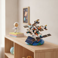 Spacecraft Model with Solar Panel Stem Space Station Model Plastic for Desk