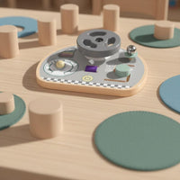 Wooden Steering Wheel Toy Child-Centered Influenced Car Dashboard Busy Board Fine Motor Skills Development Pushchair Steering Wheel Toy