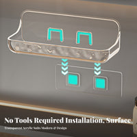Adhesive Cosmetic shelf Transparent Design Adhesive shelf Easy to Install