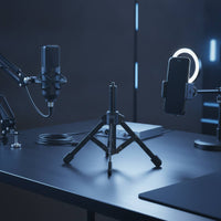 Desktop Audio Device Full-metalMetal Tabletop Mic Stand Low-Profile Audio Device Tripod for Live Broadcasting