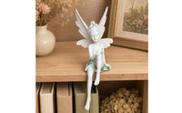 Resin Fairy Statue Seated Fairy Figurine Garden Textured for Plant Displays