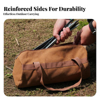 Tent Stake Bag Large Capacity Camping Tool Pouch Portable Canvas Peg Bag for Backpackers, Handymen, Campsite, Hiking, Picnic