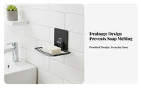 Wall Mounted Soap Dish Drill Installation Stainless Steel Soap Dish Rustproof No Washroom Rack for Renters, Restroom, Dorm Room, Kitchen