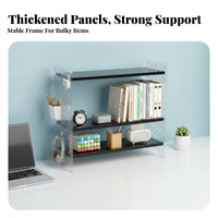 Multi-Functional Storage interchangeable Pegboard Rack Space-Saving Desktop Organizer Customizable Layout Desk Shelf Multifunctional for Students, Hobbyists, Crafters, Study Room, Gaming Setup, Bedroom, Studio