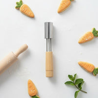 Stainless Steel Cookie Stamping Multifunctional Wooden Handle Shape Cutter Easy to Use Cooking Tool for Bento Box Assembly
