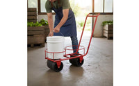 Hand-Push Picking Cart with Pail Holders Sturdy Vegetable Harvesting Cart Maneuverable Fruit Picking Trolley Low-Height for Orchards