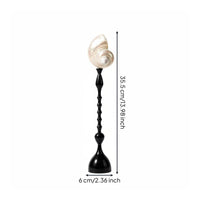 Decorative Sculpture French Vintage Coastal Mollusk Ornament Minimalist Black Stand Modern Shell Statue for Shelf