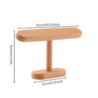 Rounded Edges Crossbar Jewelry Stand Wooden Bracelet Stand Stable Base Beaded Bracelet Holder Space Saving