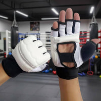 Force Protection Half Finger Boxing Gloves Wrist Support Sandbag Training Gloves Shock Absorption for Youth, Striking Bag, Combat Arts