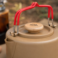 Portable Kettle, Camping Kettle, 1100ml, 304 Stainless Steel, Cooker Set, With Storage Bag