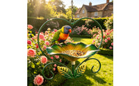 Flower Shaped Bird Feeder Heart Shape Garden Decor Drainage Holes for Outdoor