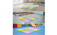 12 Pieces Interlocking Sensory Puzzle Mat Silicone Puzzle Floor Mat Soft Sensory Floor Tiles Bright for Children, Toddlers, Playroom, Classroom, Nursery