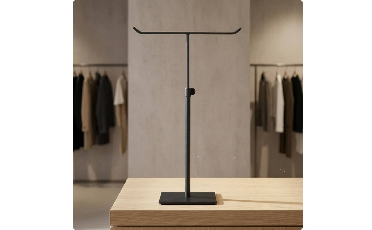 T-Style Display Stand Square Base Tabletop Handbag Holder Round Knob for Shop Counter