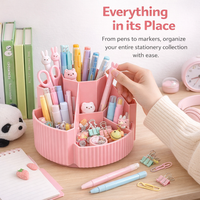 Desk Organizer with 5 Tier Rotating Compartments, Pencil Holder for School Supplies, Desktop Storage Stationery