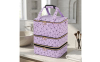 Detachable Nail Polish Organizer Portable Nail Polish Storage Bag Structured Cosmetic Organizer with Compartments Geometric for Manicurists
