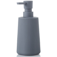 Ribbed Pump Bottle Dispenser Compact Plastic Pump Bottle Minimalist Soap Dispenser BPAsafe for Minimalists, Guest Room