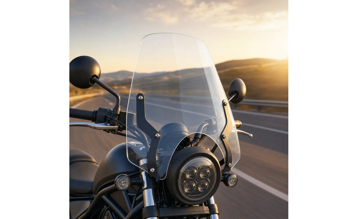 Motorcycle Windshield with Bracket Easy to Install Windshield Clear Motorcycle Windscreen with Bracket for Riders, Commuters, Commuting