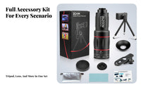 High Magnification Phone Telephoto Lens Kit Black 28x Zoom Lens Kit Red Accent Rings Mobile Accessory Portable
