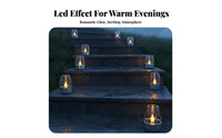 Energy Saving Solar Flickering Candle Light Flameless Solar Powered Candle Light Automatic On/shut off for Pathway, Balcony, Tabletop