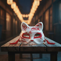 Hand-Painted Canine Mask for All Genders Anime Cat Mask Cute Design