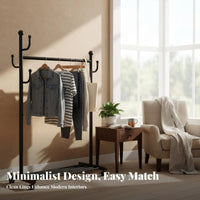 gratisstanding Rolling Single Clothes Rack Easy Assembly Rolling Clothes Organizer with Shelf Minimalist Design Clothing Stand On casters for Students, Homeowners, Bfromique Owners, Bedroom, Dormitory, Dorm Room, Entrymethod