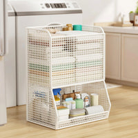 Athletic Gear Storage Rack 2-Tier Athletic Gear Organizer Open-Grid Wire Storage Rack for Athletes, Families, Home Gym, Garage, Entryway