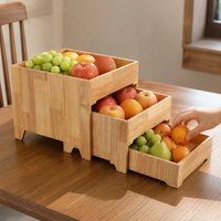 3-Tier Wooden Fruit Display Stand, Retro Cake Stand for Buffet Display, Serving Tray for Dinner Parties, Snack Tray