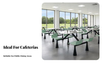 4 Person Dining Table Easy to Clean Unified Dining Unit High Load Bearing Rectangular Fast Dining Table for Employees, Cafeteria, Service Area