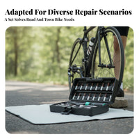 25 Pieces 2.5-30 Nm 25-Piece Cycle Force Wrench Kit Mini Bike Force Wrench Kit Molded Compartments Repair Tool Metal Sockets
