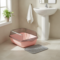 Large Open Cat Litter Box with Low Entry and Anti-Splash Design, Easy to Clean Pet Toilet