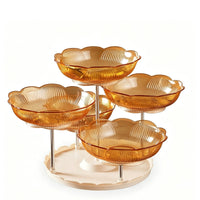 Rotating Snack Tray Modern Rotating Fruit Tray Space-Saving for Parties