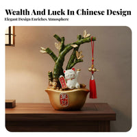 Chinese Treasure Basin Decoration Housewarming Gift Vessel of Gold Decoration Feng Shui Wealth Statue Auspicious Symbol
