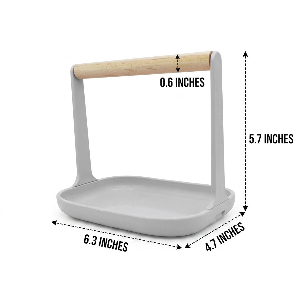 Parrot Perch Wooden Lumber Feathered Stand with Tray Base and Cup Holder, Small Bird Stand for Parrot Training