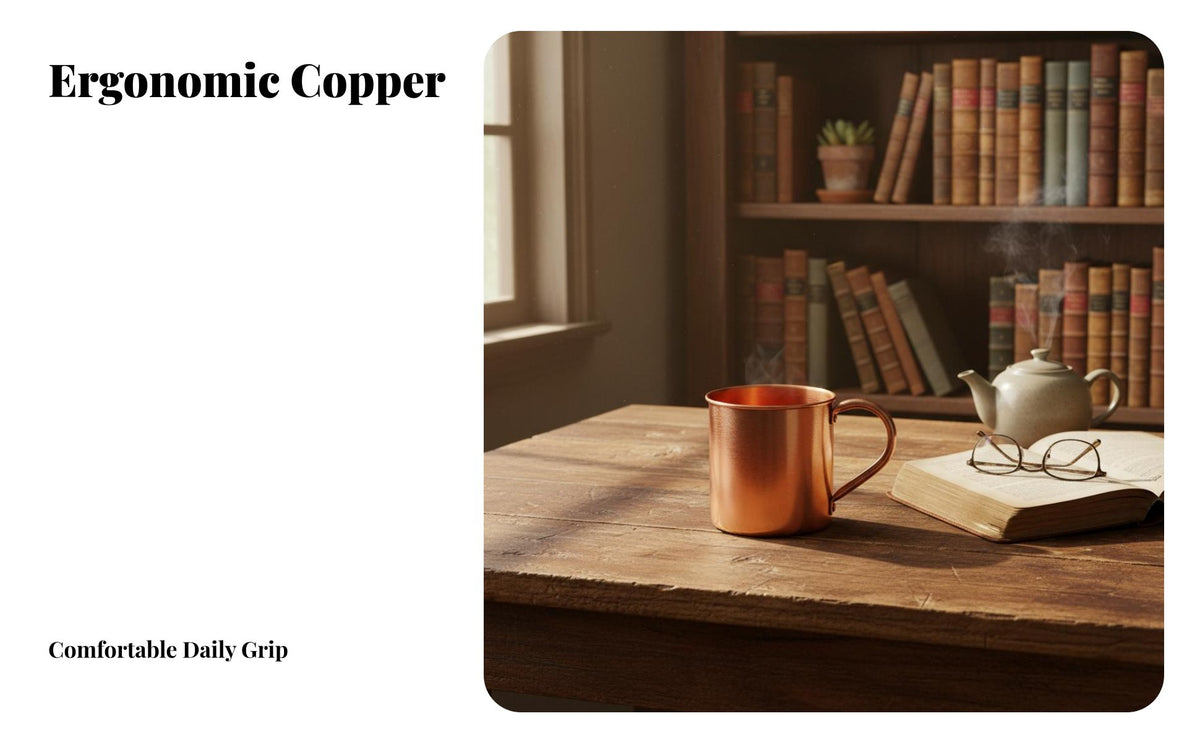 Artisan-Made Copper Mug Creative Design Retro Copper Mug with Handle Long-Lasting Brass Beer Cup for Vintage Enthusiasts, Tea Drinkers, Home Bartenders, Gifting, Party, Parties, Kitchen