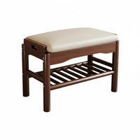 Multi-Functional 2-Tier Entryway Stool Space-Saving Shoe Rack Sturdy Construction Storage Bench polished Rounded Corners for Apartment Dwellers, homeowners, Hallway, Mudroom, Cloakroom, Living Room