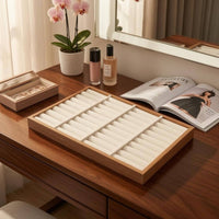 Jewelry Display Tray Padded Cushioned Jewelry Tray Accessory Storage Wood-Grain Slim