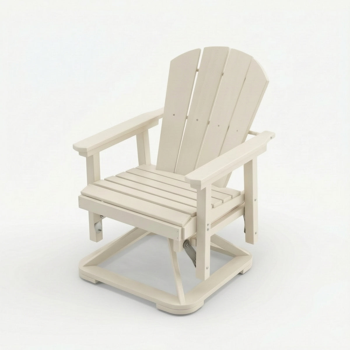 Swivel Lounge Chair Wood-Grain Patio Chair with Swivel Base Supportive Furniture for Balcony, Poolside