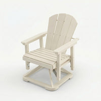 Swivel Lounge Chair Wood-Grain Patio Chair with Swivel Base Supportive Furniture for Balcony, Poolside