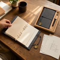 A6 Vintage Loose-Leaf Journal with Kraft Paper and Tie Closure