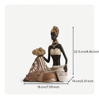 African Figurine Tribal African Statue Figurine with Base Traditional Statue with Base Artistic for Art Collectors, Living Room