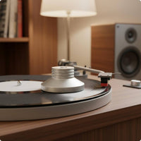 All-Aluminum Vinyl Vinyl Disc Stabilizer Slimline Turntable Platter Weight Matte Metal Vinyl Disc Adapter Stepped Cylindrical